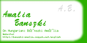 amalia banszki business card